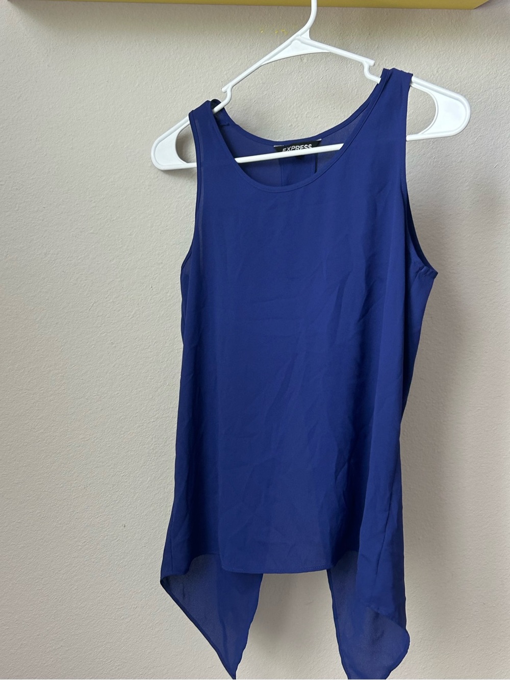 Express Royal Blue Asymmetric Hem Tank Top